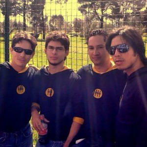 Fernando Alzate y sus amigos, en la gira del Último Concierto de Soda Stereo, en Bogotá.