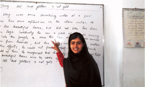 Malala en escuela