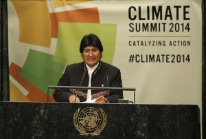 Evo Morales en la Cumbre del Cambio climático.