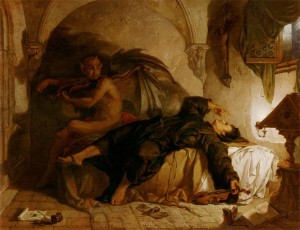 Lienzo inspirado en la leyenda de Paganini.