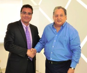 Ramsés Vargas Lamadrid, rector de la Uniautónoma, y Heriberto Fiorillo, director de LaConvenio La Cueva