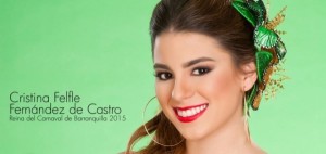 Cristina Felfle, reina del Carnaval de Barranquilla 2015.