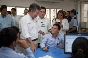 Presidente Santos y estudiantes del Sena