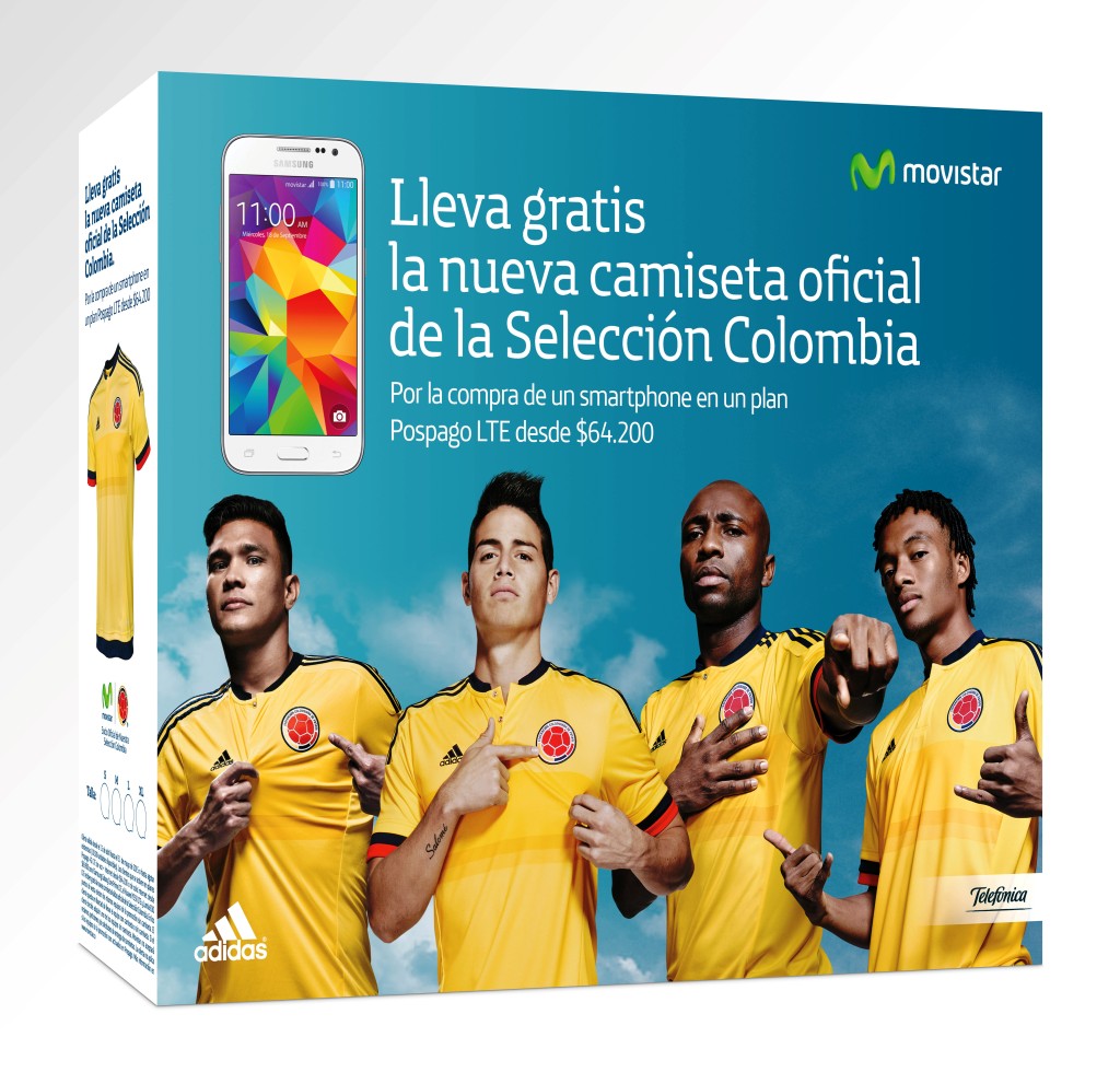 Movistar con la camiseta de la Seleeción Colombia