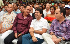 Con los concejales Ospino y Rojano. También el ex asesor de Seguridad del Distrito, Guillo Polo.