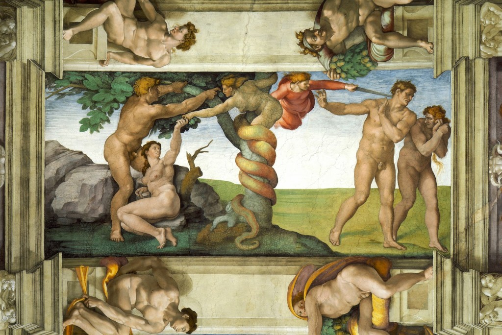 Miguel Ángel, Adán y Eva, Expulsion_del_paraíso