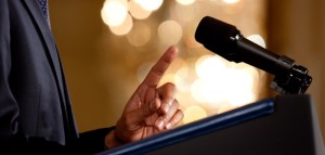 President Barack Obama gestures as he delivers an address on cybersecurity and the nation's digital future in the East Room of the White House, May 29, 2009. (Official White House photo by Chuck Kennedy)This official White House photograph is being made available for publication by news organizations and/or for personal use printing by the subject(s) of the photograph. The photograph may not be manipulated in any way or used in materials, advertisements, products, or promotions that in any way suggest approval or endorsement of the President, the First Family, or the White House.