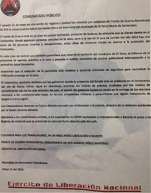 3 Comunicado del ELN