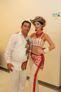 Germán Álvarez junto a Maria Margarita Diazgranados reina del Carnaval 2014.
