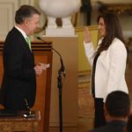 La abogada barranquillera Karen Abudinen tomó posesión este lunes ante el Presidente Juan Manuel Santos como directora del Instituto Colombiano de Bienestar Familiar.