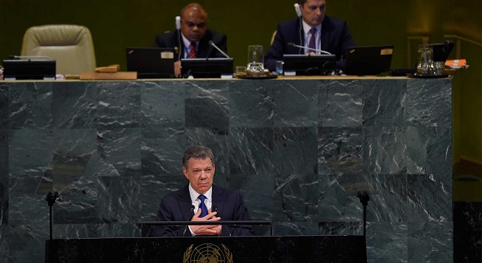En la Asamblea General de la ONU, el Presidente Santos consideró que la vulnerabilidad frente al cambio climático es el “más apremiante desafío de nuestros tiempos”.
