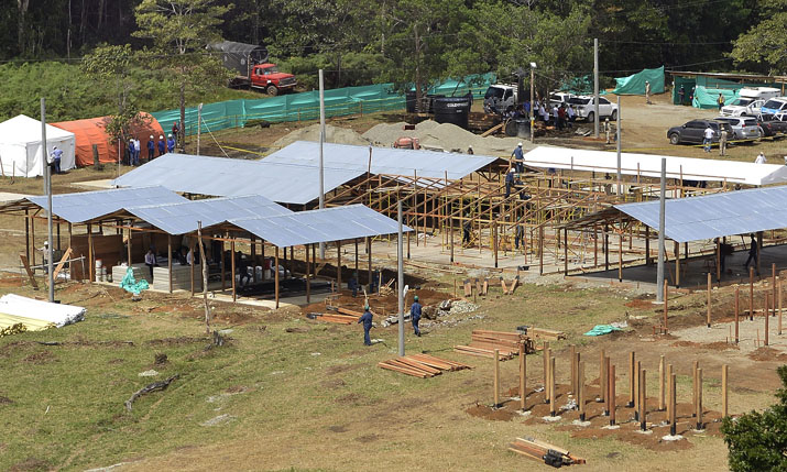A toda marcha avanza la construcción del campamento en Mesetas, Meta, donde, según dijo el Presidente, se agrupará un significativo número de miembros de las Farc.