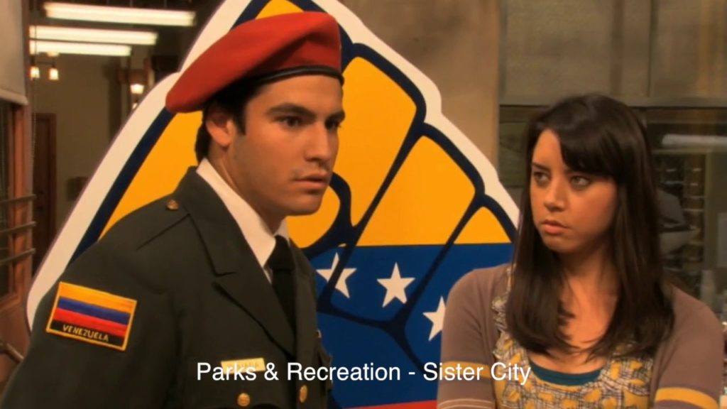 con aubrey plaza en park and recreation-sister city