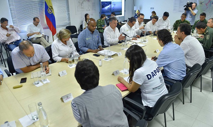 El Presidente lidera una reunión en Hidroituango, junto con Vicepresidente, Ministros de Minas y Ambiente, directores de entidades de gestión del riesgo e Ideam, autoridades civiles de Antioquia y representantes de EPM y organismos de control.