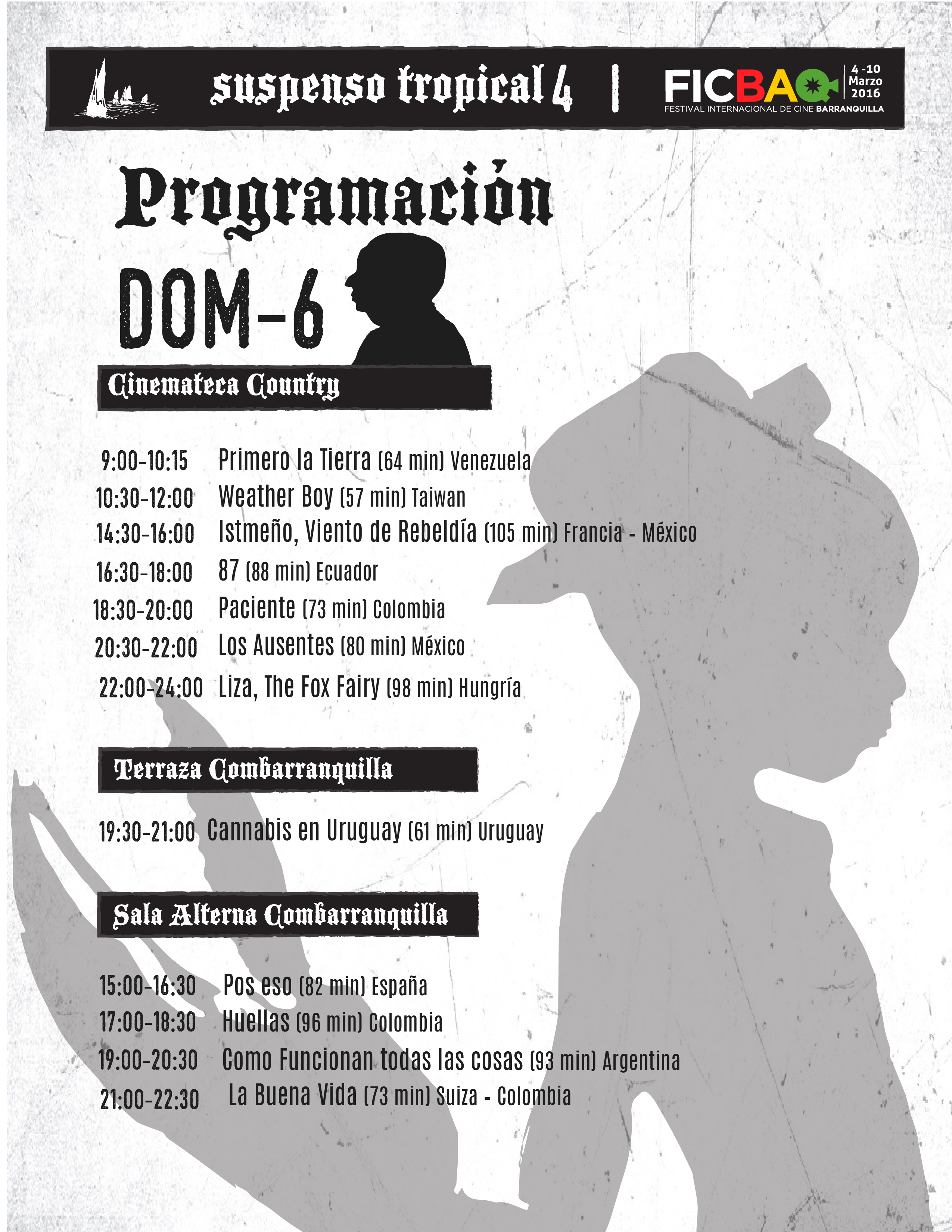 programacion domingo FICBAQ
