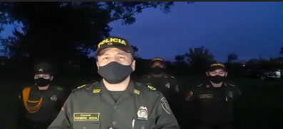 Comandante Rosemberg Novoa en informe sobre caso Anderson Arboleda. Fotografía- Cortesía Policía de Cauca.